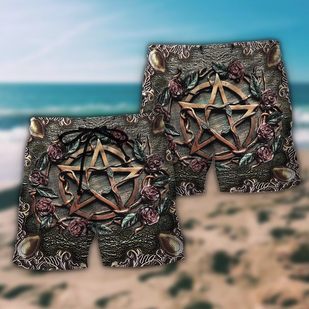 Mystical Witch Halloween Beach Shorts Pattern Detail For Beachside Relaxation And Relaxed Holiday Style