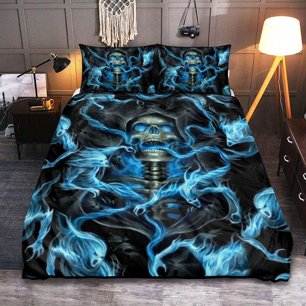 Black Thunder Skull Bedding Cover For Gothic Bedroom Decor