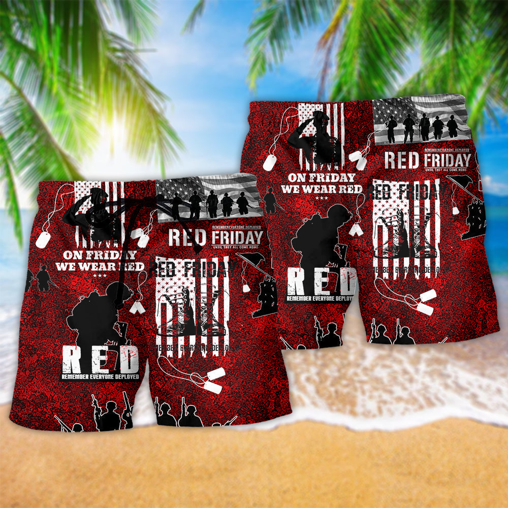 Veteran Red Friday Honor Beach Shorts For Poolside Relaxation And Summer Adventures
