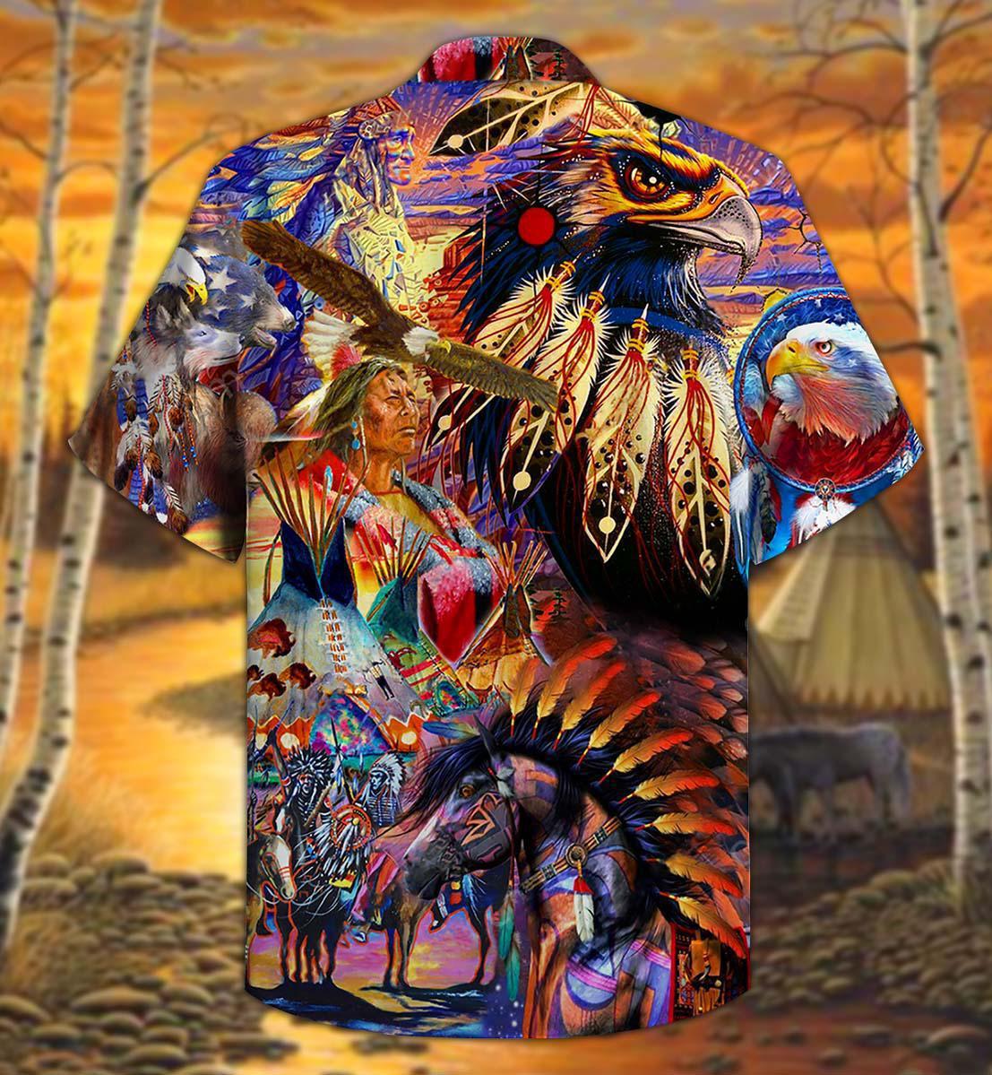 Bohemian Eagle Heart Hawaiian Shirt For Poolside Relaxation And Sunny Getaways