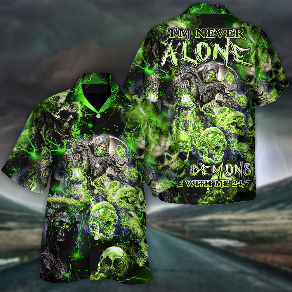 Gothic Dark Skull Hawaiian Shirt Detailed Pattern View For Coastal Travel