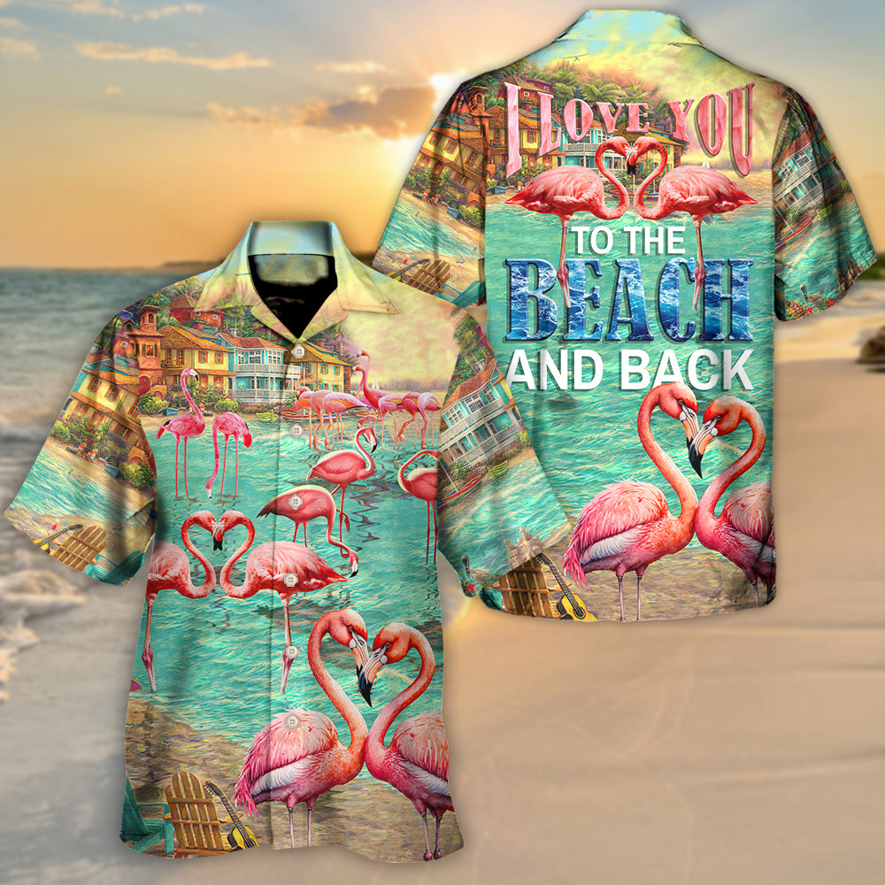 Beach Flamingo Hawaiian Shirt Front Pattern View For Resort Wear