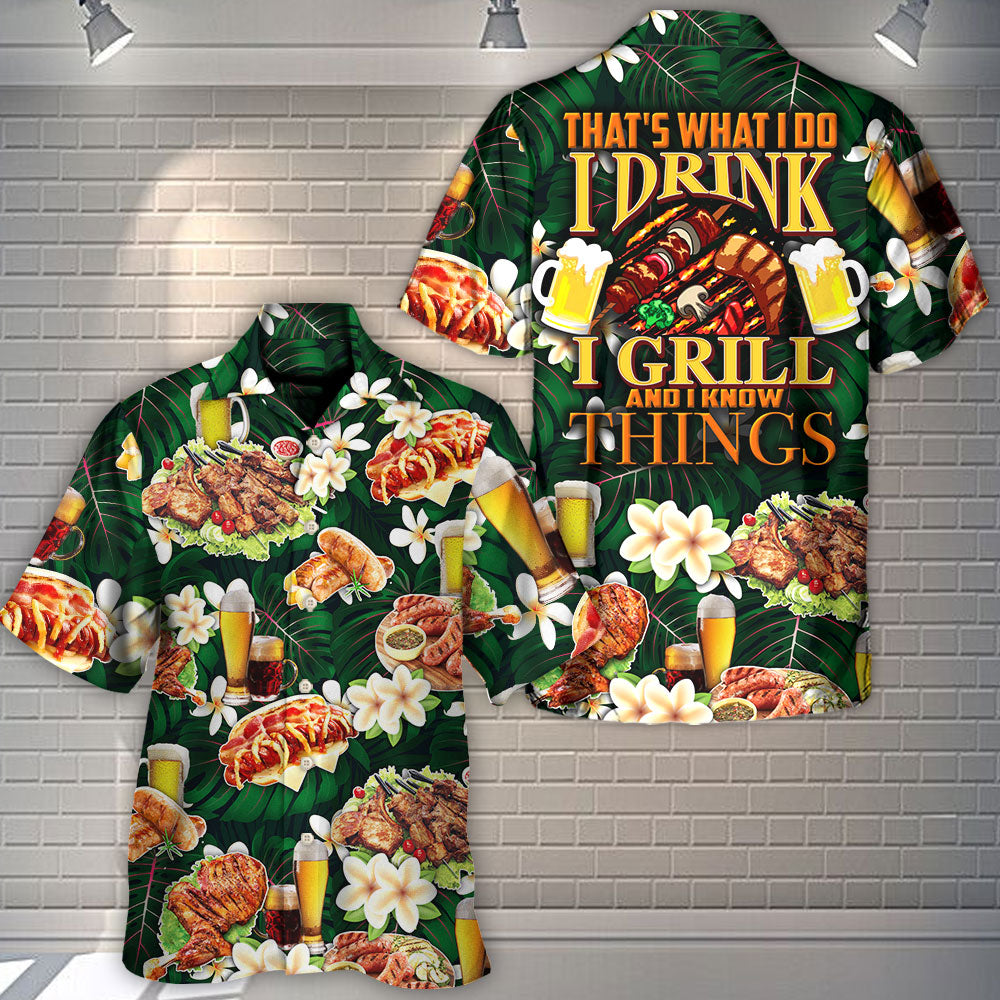 Barbecue Food Meat Grill Hawaiian Shirt Detailed Pattern View For Island Holidays