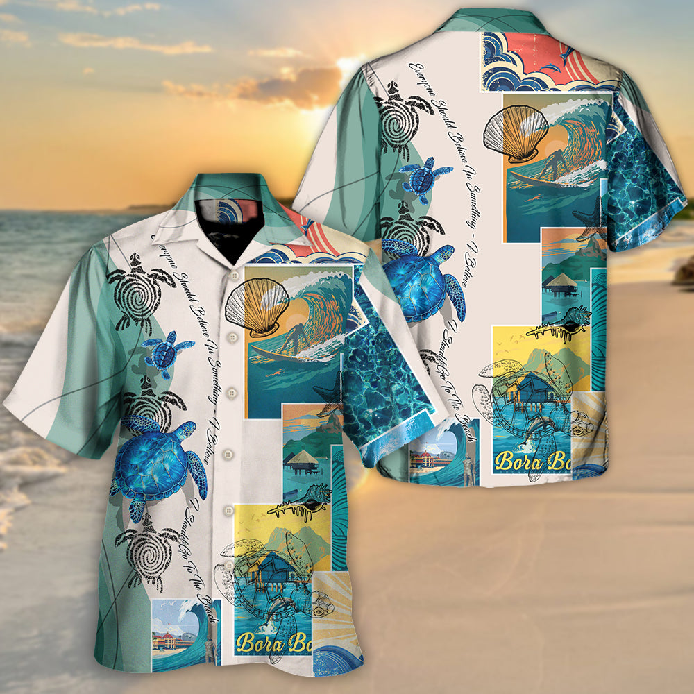 Beach Creative Pattern Hawaiian Shirt Front Pattern View For Coastal Travel