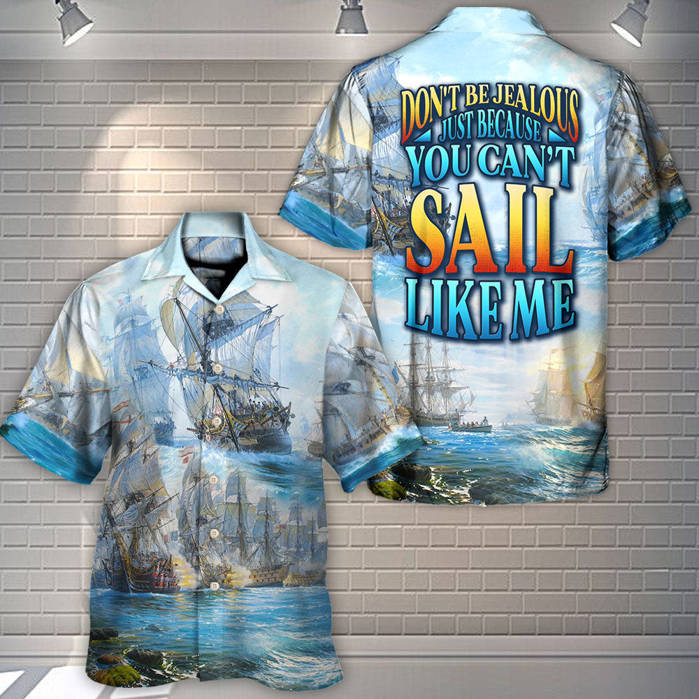 Sailing Weekend Humor Hawaiian Shirt Detailed Pattern View For Warm Weather Events