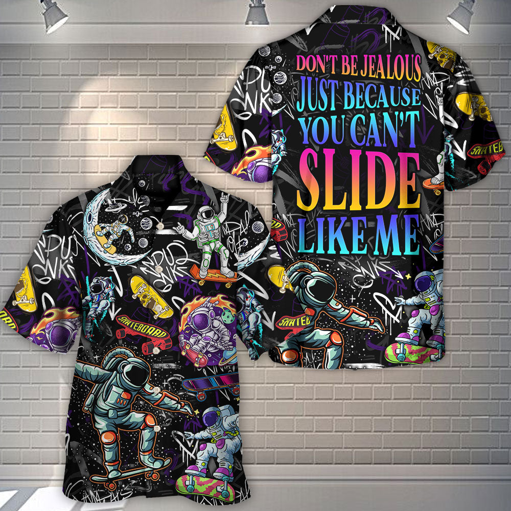 Skateboarding Outdoor Passion Hawaiian Shirt Detailed Pattern View For Summer Travel
