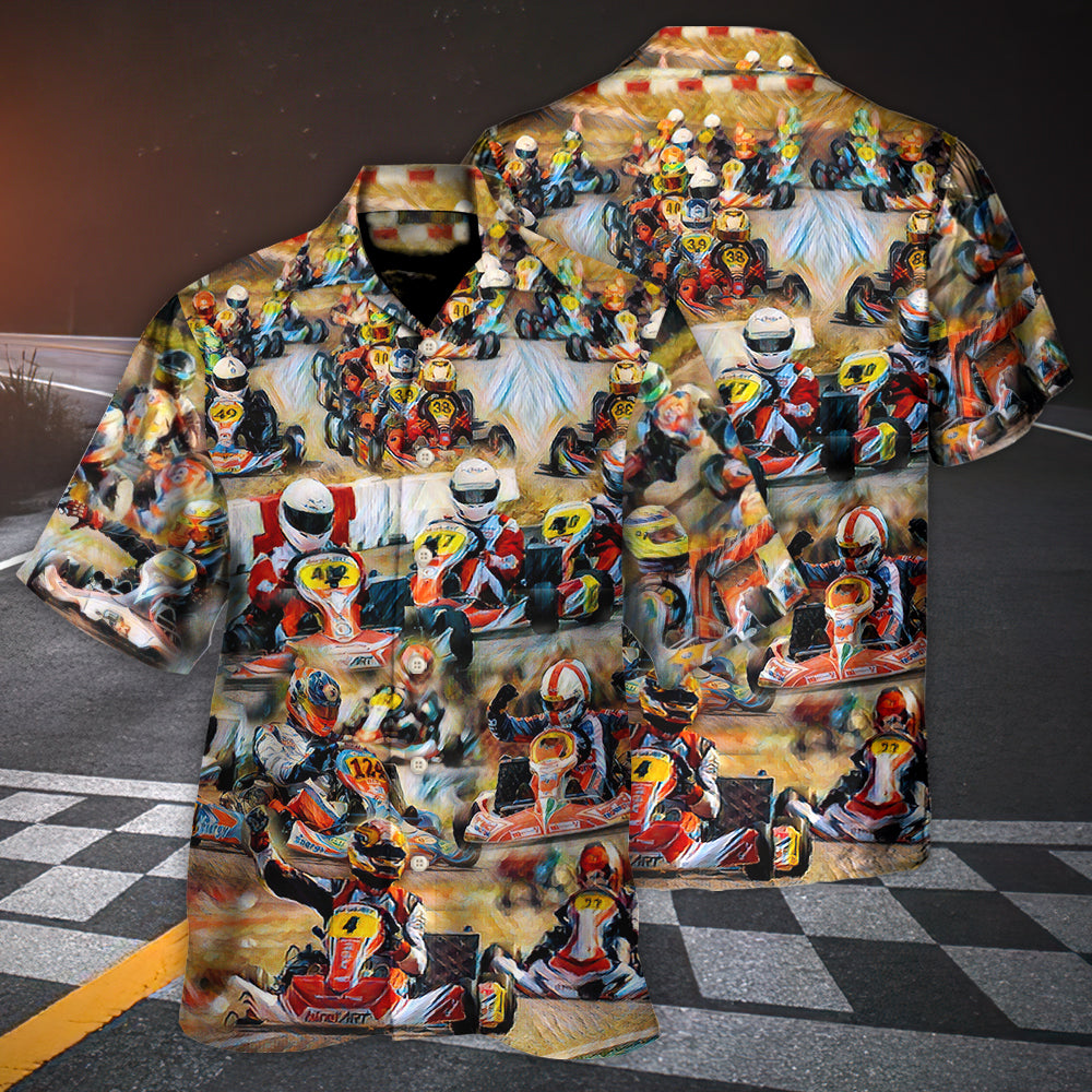 Kart Racing Hawaiian Shirt Design View For Outdoor Gatherings