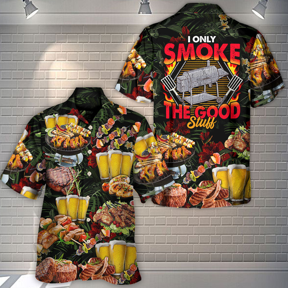 Barbecue Food BBQ Smoke Hawaiian Shirt Pattern Detail For Vacation Style