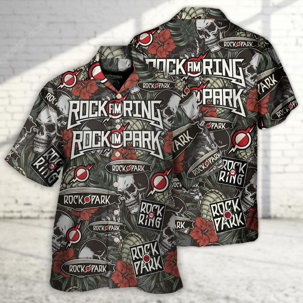 Rock Music Festival Hawaiian Shirt Graphic Artwork Detail For Island Holidays