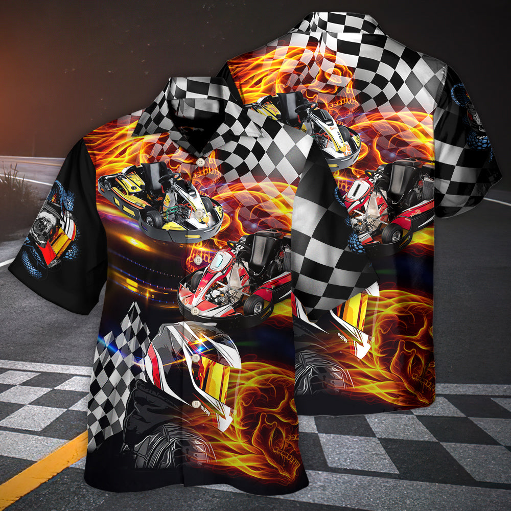 Kart Racing Hawaiian Shirt Graphic Artwork Detail For Thoughtful Gifting