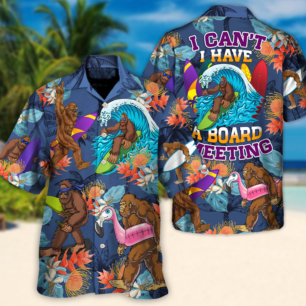Funny Surfing Bigfoot Hawaiian Shirt Print Closeup For Outdoor Gatherings