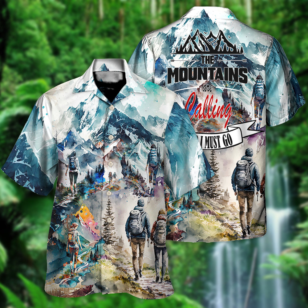 Hiking Mountain Hawaiian Shirt Print Closeup For Tropical Vacations