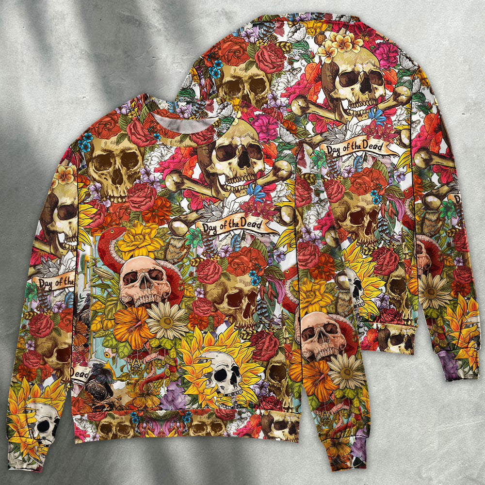 Day Of The Dead Floral Skull Sweater For Casual Wear Parties And Thoughtful Gifting