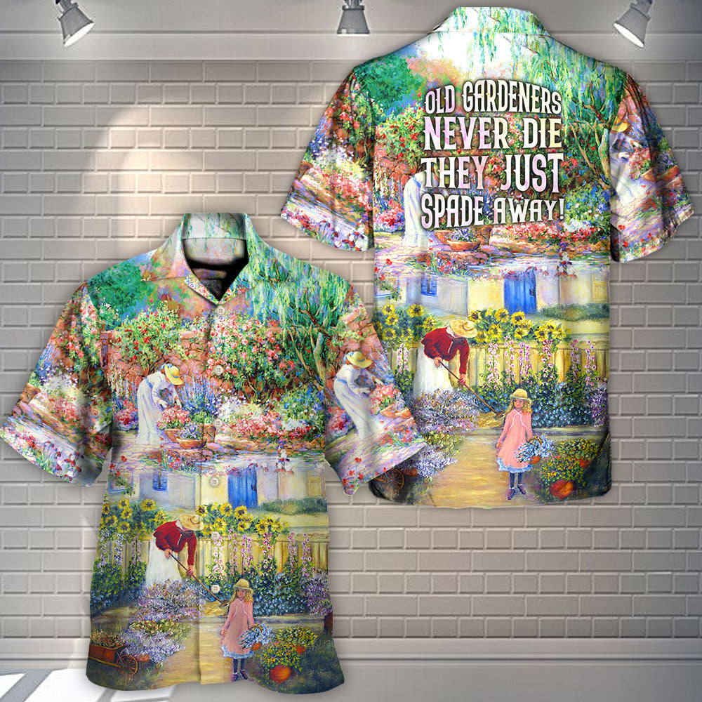 Vintage Gardening Plants Hawaiian Shirt Fabric Pattern Detail For Outdoor Gatherings