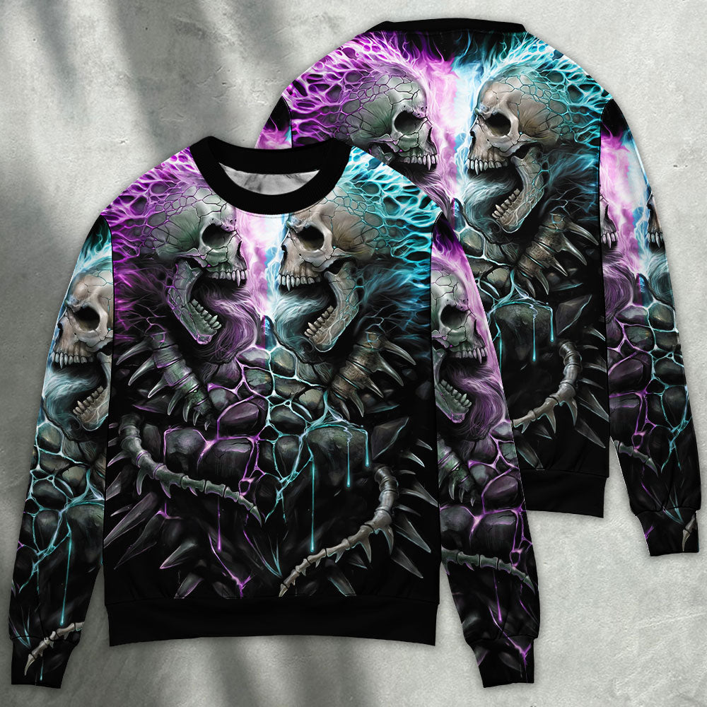 Flaming Skull Bold Sweater For Bold Streetwear Travel And Relaxed Everyday Styling