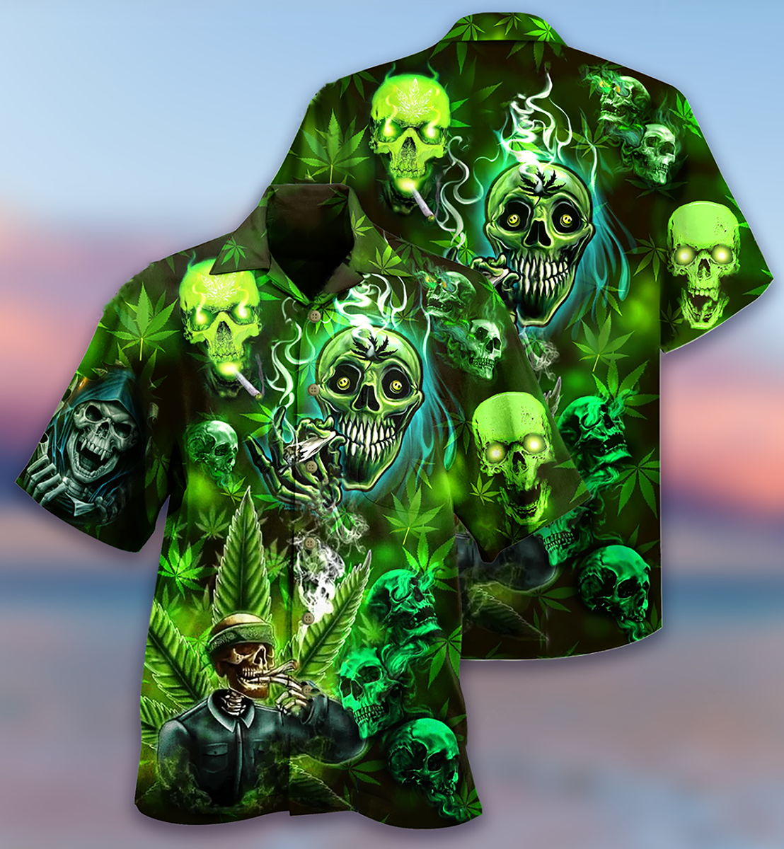 Skull Botanical Hawaiian Shirt For Beach Parties And Weekend Getaways