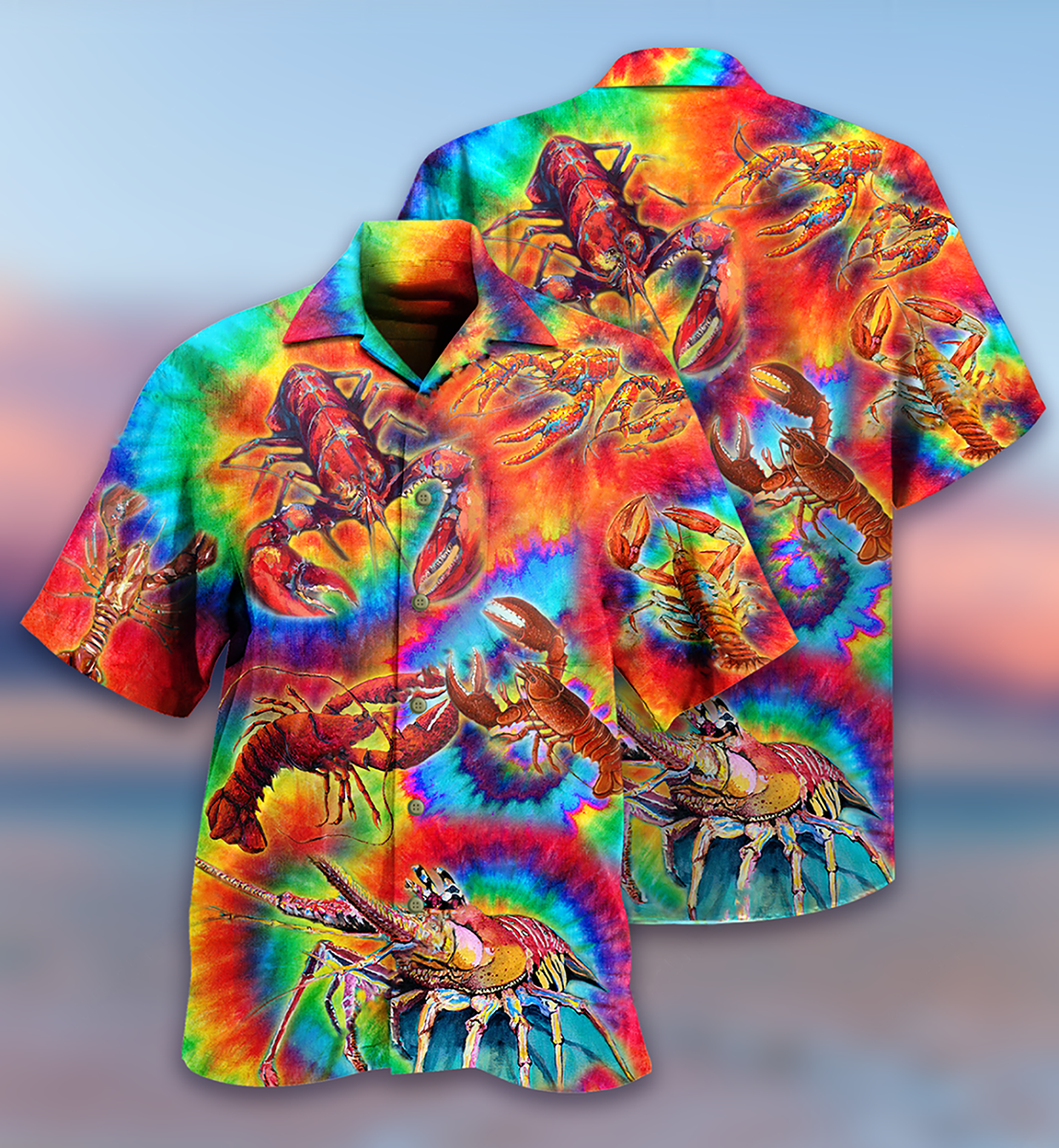 Red Rainbow Shrimp Hawaiian Shirt Design View For Resort Travel And Thoughtful Gifting