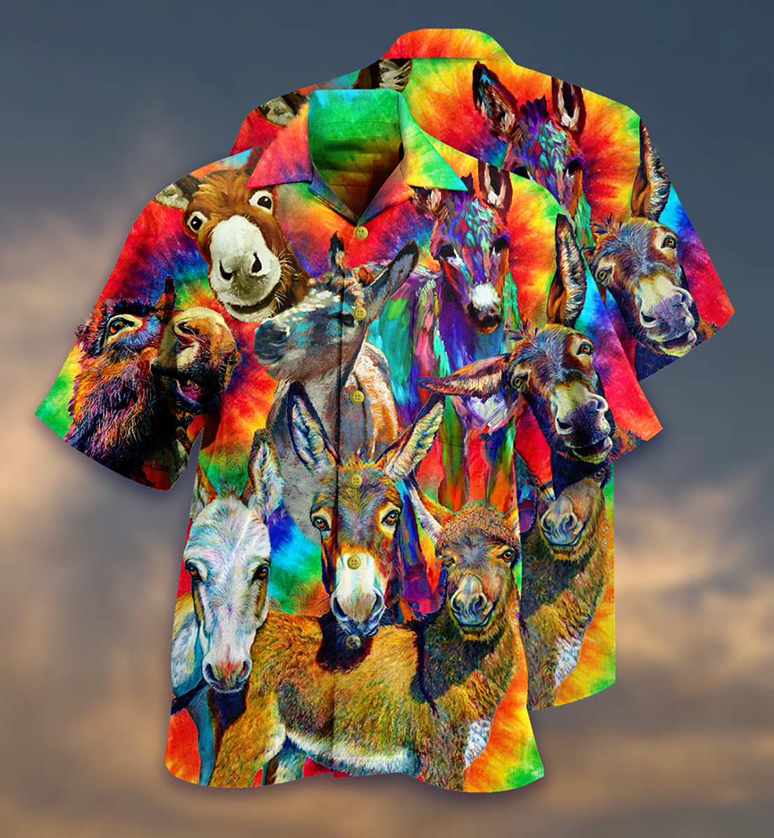Donkey Animals Smiling Hawaiian Shirt Artwork View For Coastal Escapes And Resort Style