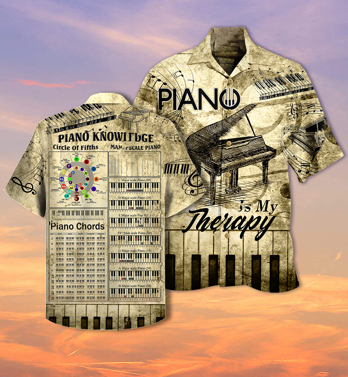 Piano Music Therapy Hawaiian Shirt For Warm Weather Adventures And Everyday Comfort