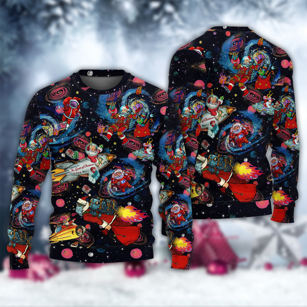 Christmas Santa In Outer Space Sweater For Winter Celebrations Family Events And Thoughtful Gifting