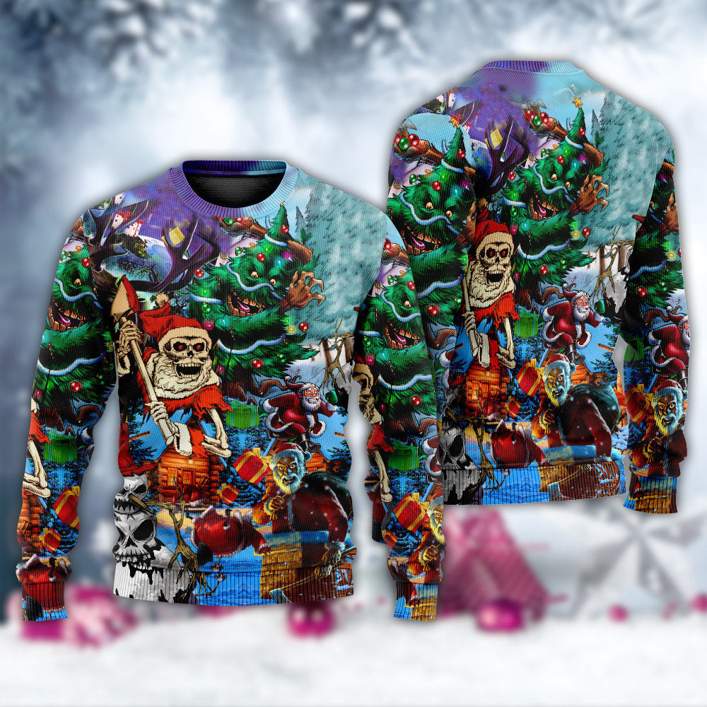 Christmas Skull Holiday Dark Sweater For Winter Parties Seasonal Adventures And Relaxed Everyday Styling