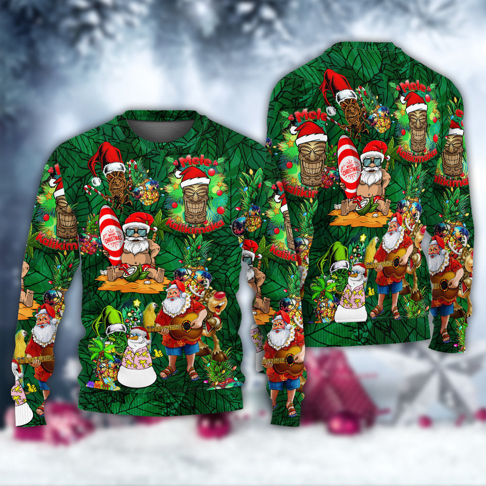 Tiki Christmas Funny Sweater For Winter Parties Seasonal Adventures And Relaxed Everyday Styling