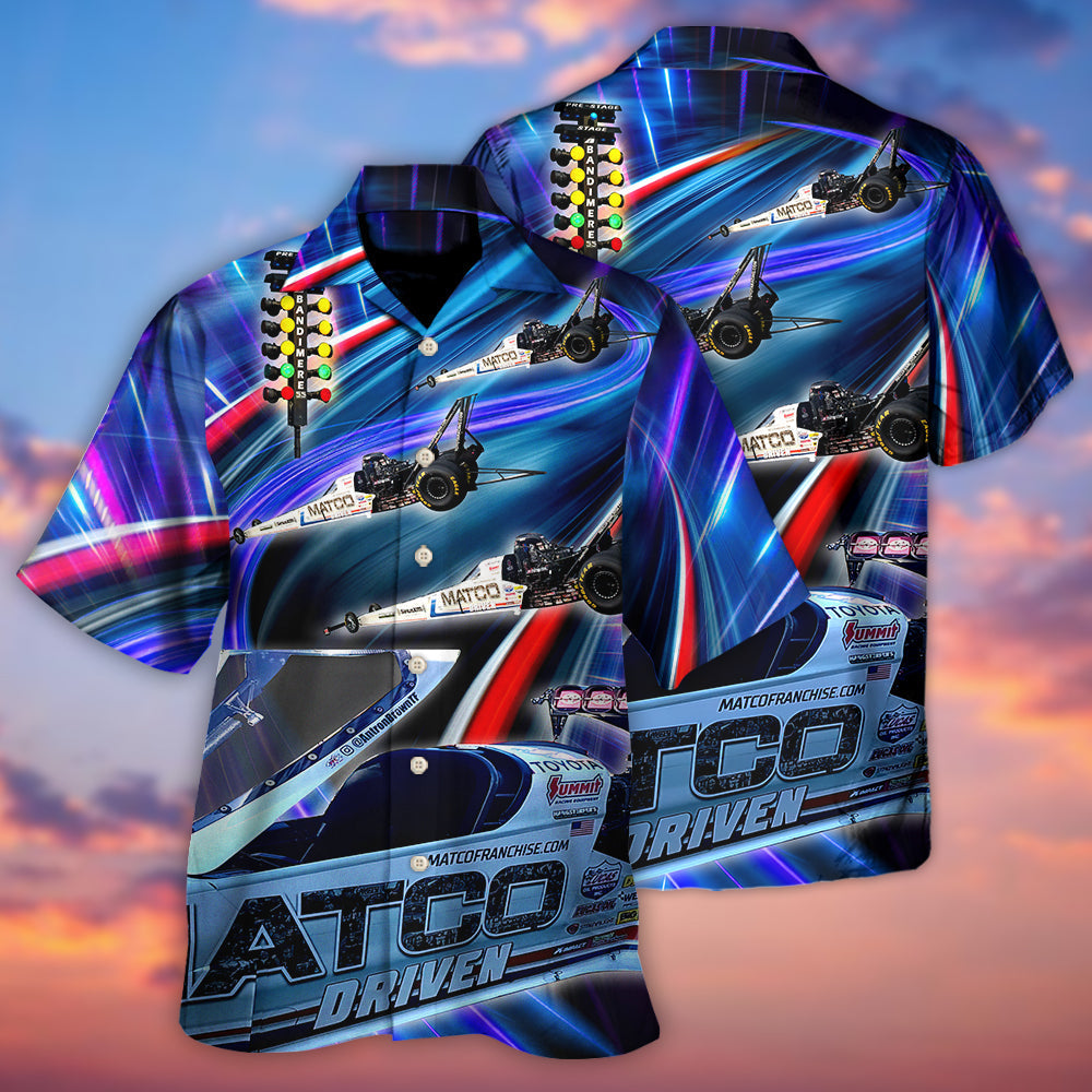 Racing Drag Lifestyle Theme Hawaiian Shirt For Resort Getaways And Comfortable Summer Activities