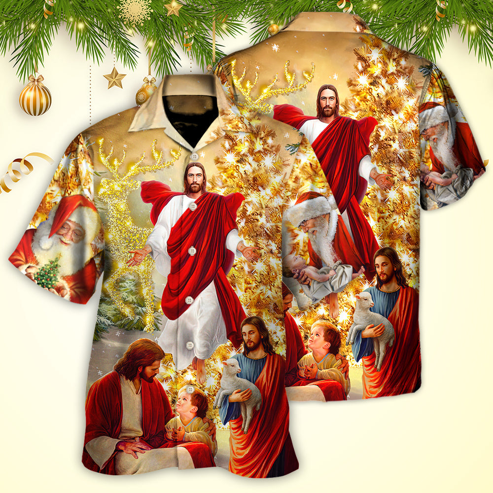 Magical Christmas Faith Hawaiian Shirt Artwork Detail For Tropical Trips And Casual Outings