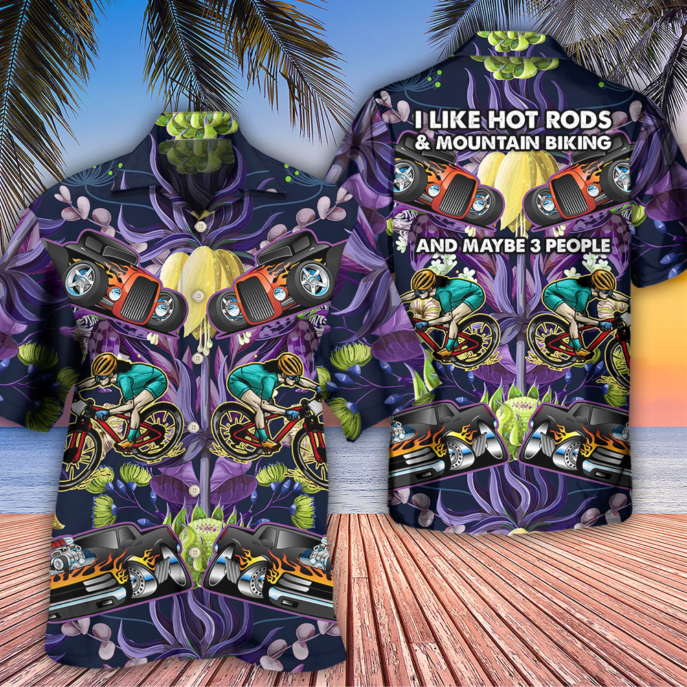 Bicycle Hot Rod Rods Mountain Hawaiian Shirt Pattern Detail For Vacation Travel And Daily Wear