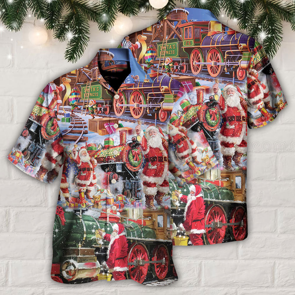 Christmas Santa Snow Village Spirit Giving Hawaiian Shirt For Beach Parties And Weekend Getaways