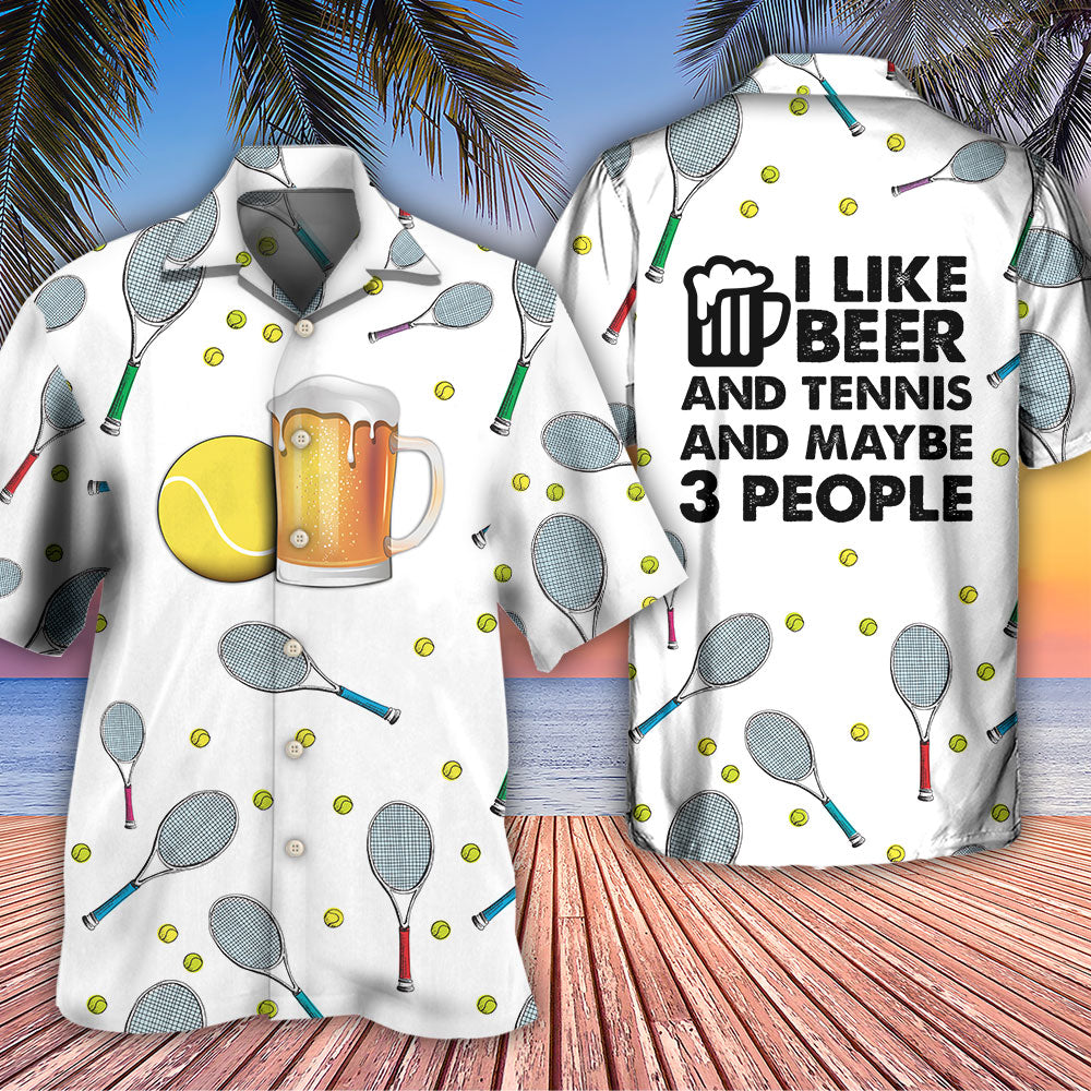 Tennis Beer Maybe People Hawaiian Shirt Pattern Detail For Summer Holidays And Outdoor Fun