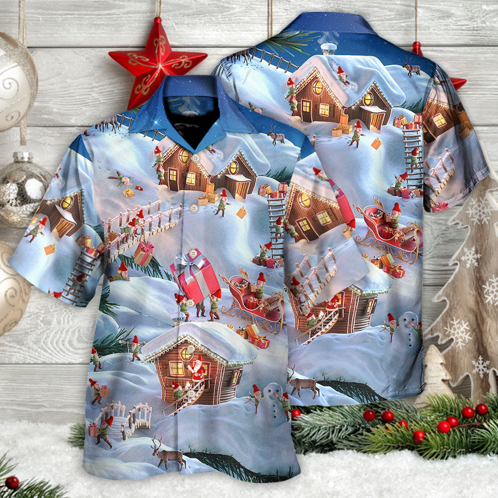 Festive Christmas Santa Gnome Hawaiian Shirt Resort Outfit View For Resort Wear