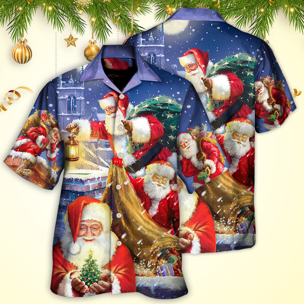 Funny Festive Christmas Rooftop Hawaiian Shirt For Summer Vacation And Beach Travel