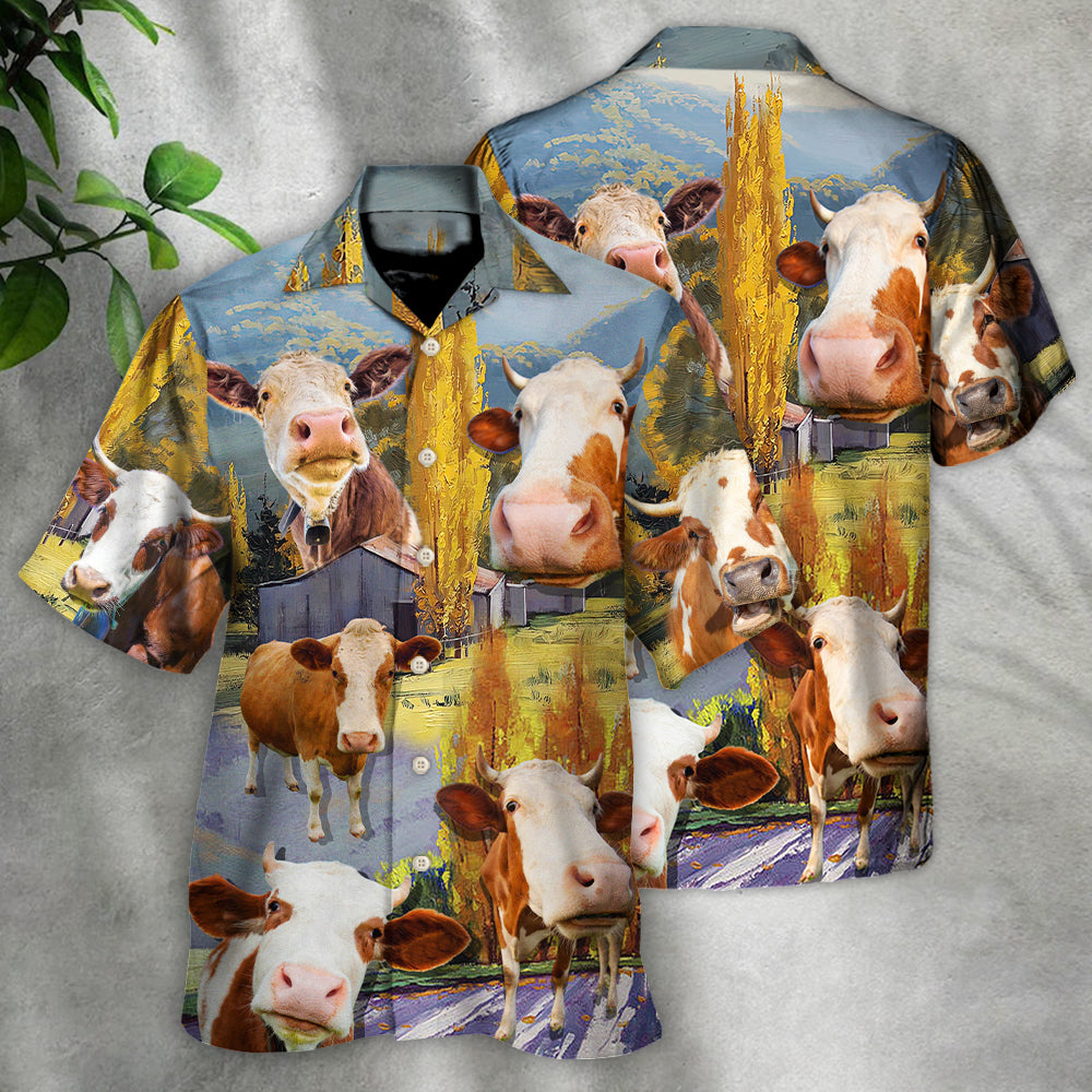 Australian Funny Cow Landscape Cattle Hawaiian Shirt All Over Print Detail For Island Holidays