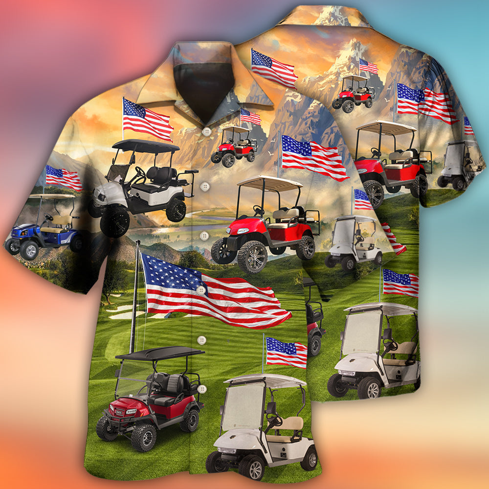 Car Golf Independence Day Club Hawaiian Shirt Artwork View For Weekend Travel And Beach Style