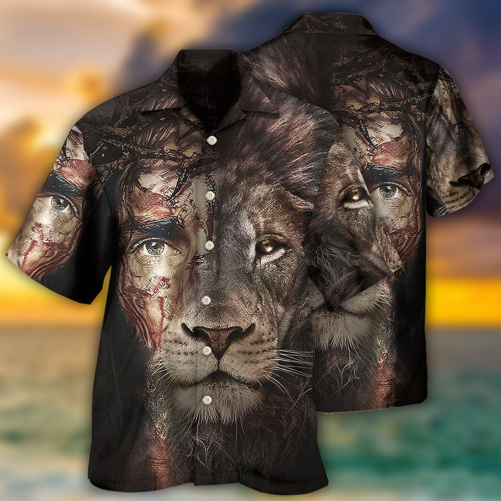 Lion Faith Hawaiian Shirt Design View For Resort Travel And Thoughtful Gifting