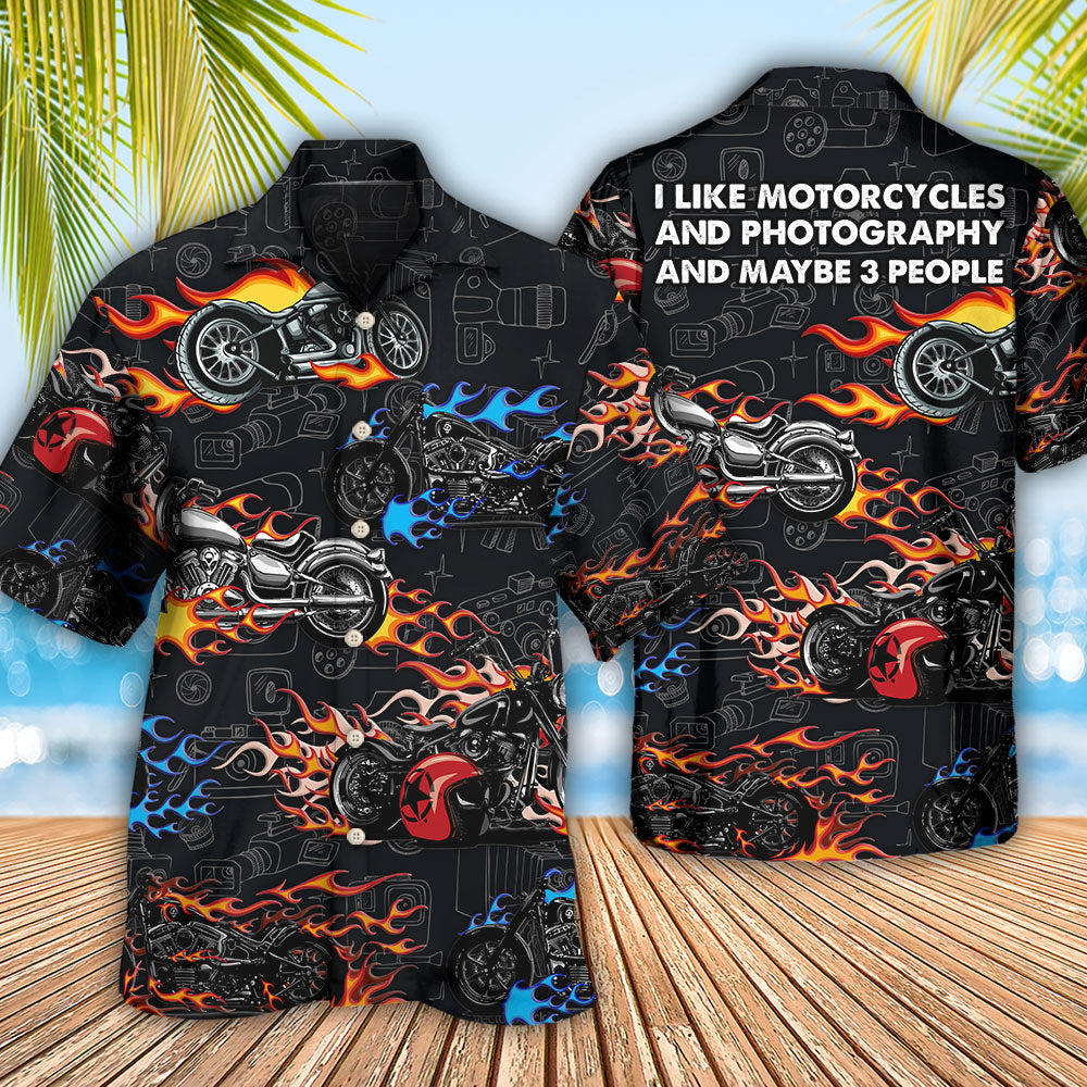 Motorcycle Photography Motorcycles Hawaiian Shirt For Summer Events And Casual Outdoor Wear