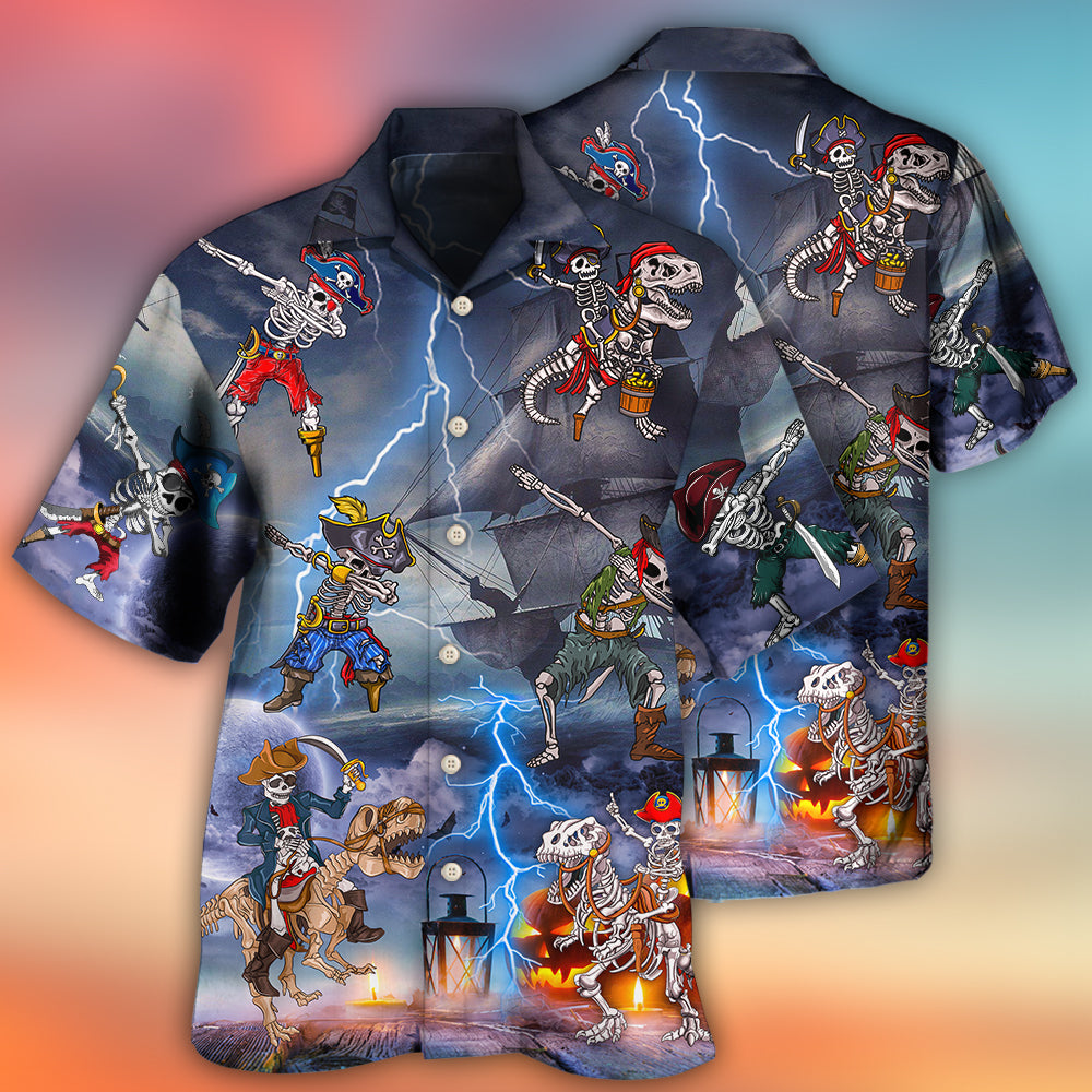 Halloween Dark Pirate Hawaiian Shirt Design View For Outdoor Gatherings