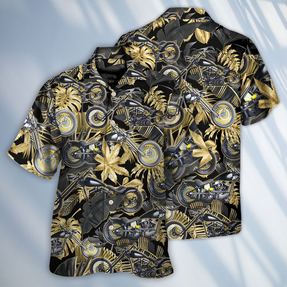 Motorcycle Creative Pattern Hawaiian Shirt Tropical Styling View For Resort Wear