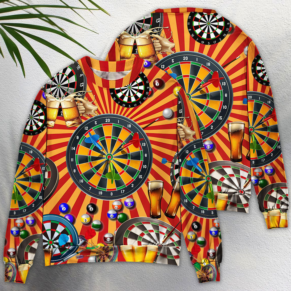 Dart Player Game Night Sweater For Outdoor Events Weekend Trips And Relaxed Casual Wear