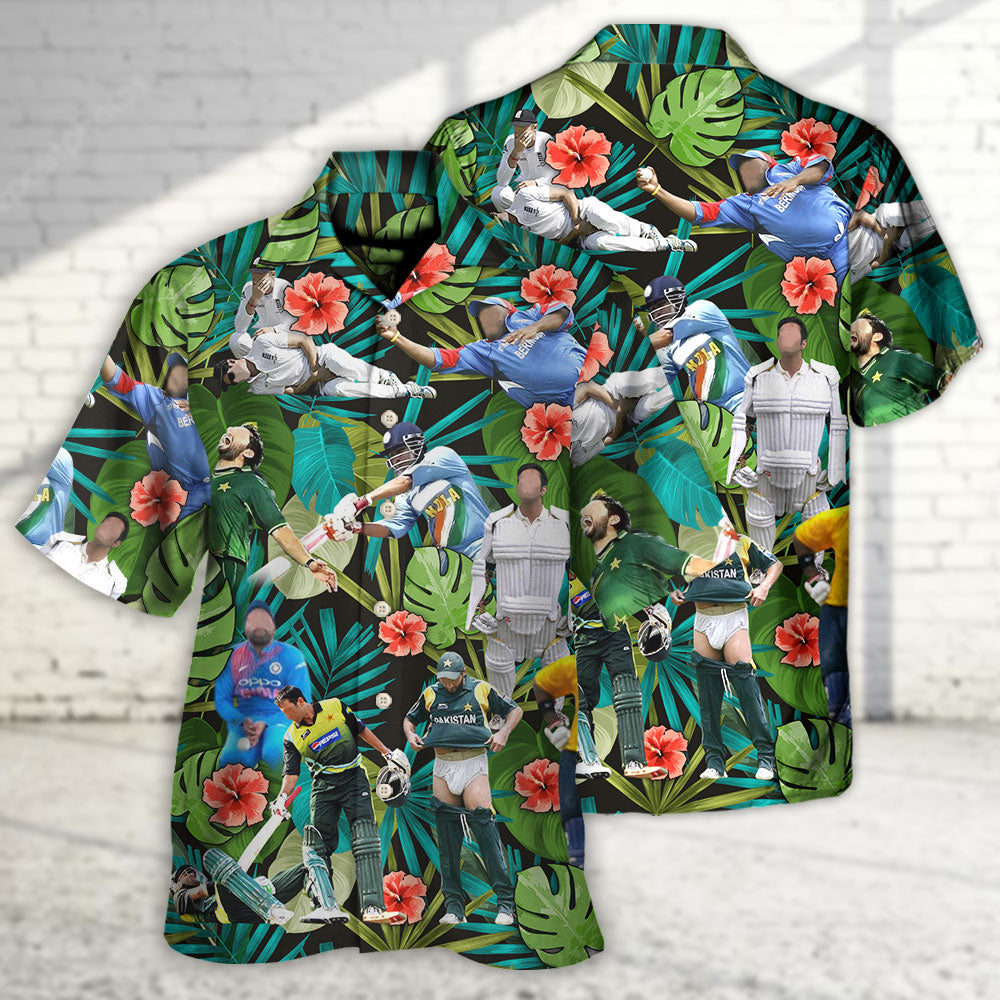 Tropical Funny Cricket Adventure Graphic Hawaiian Shirt Tropical Styling View For Summer Travel