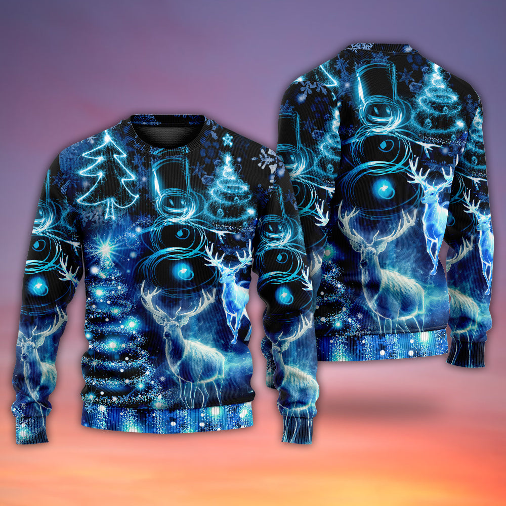 Christmas Deer Snowman Tree Glow Light Sweater For Winter Celebrations Family Events And Thoughtful Gifting