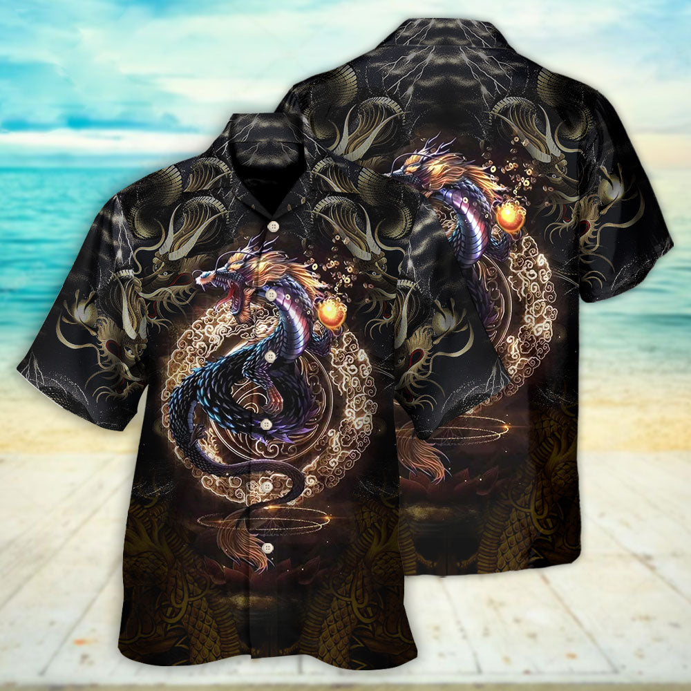 Dragon Golden Japanese Hawaiian Shirt For Poolside Relaxation And Sunny Getaways