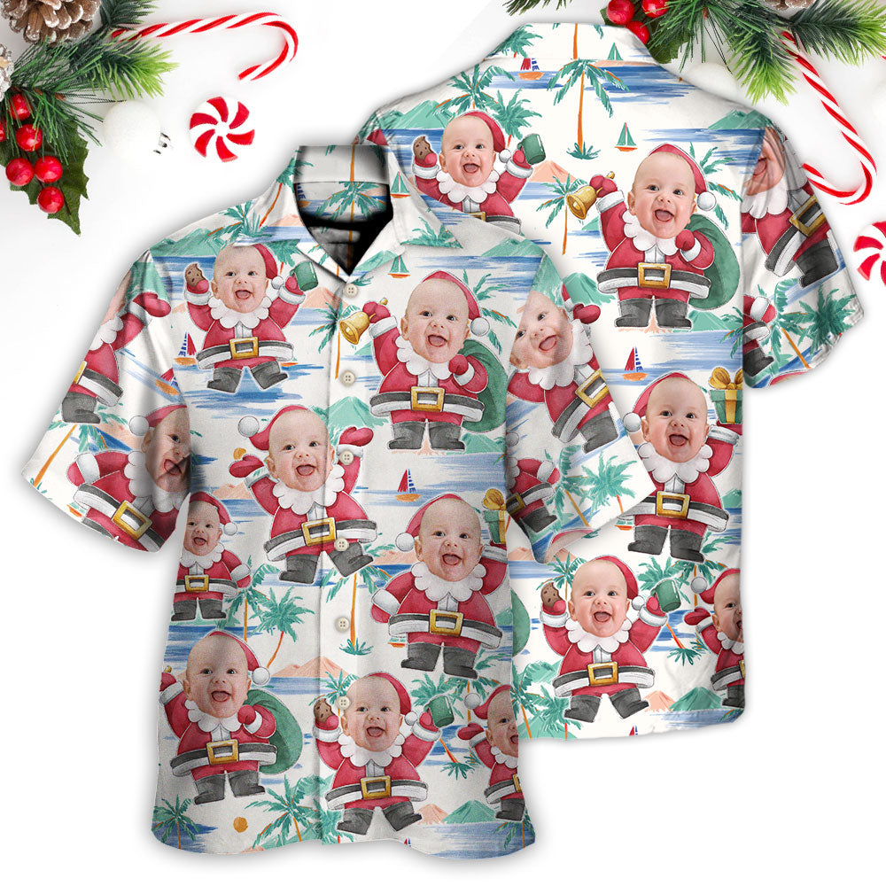 Summer Christmas Santa Beach Hawaiian Shirt Creative Print View For Warm Weather Events