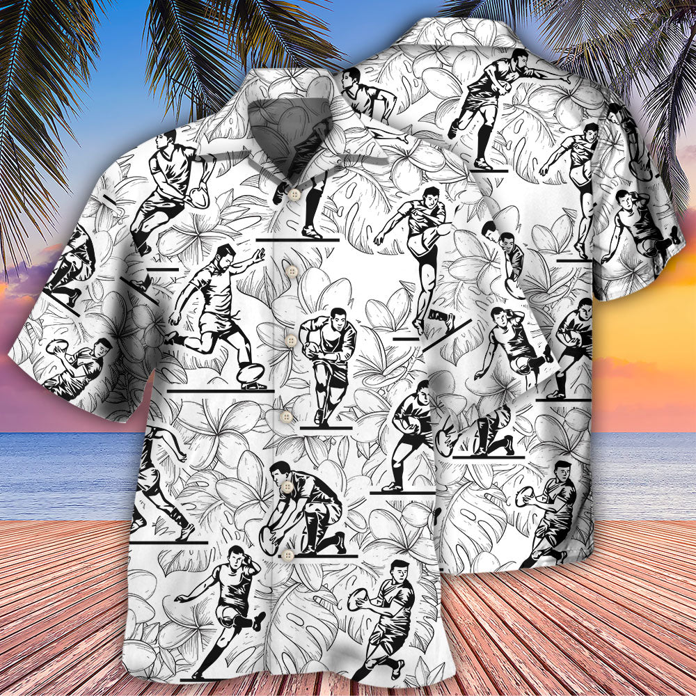 Tropical Rugby Leaf Ball Games Hawaiian Shirt Design Detail For Sunny Adventures And Casual Wear