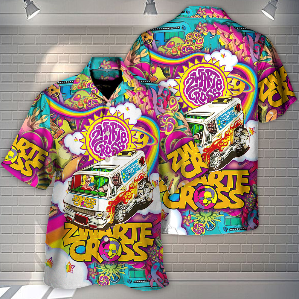 Music Outdoor Festival Hippie Hawaiian Shirt Pattern Detail For Beach Days
