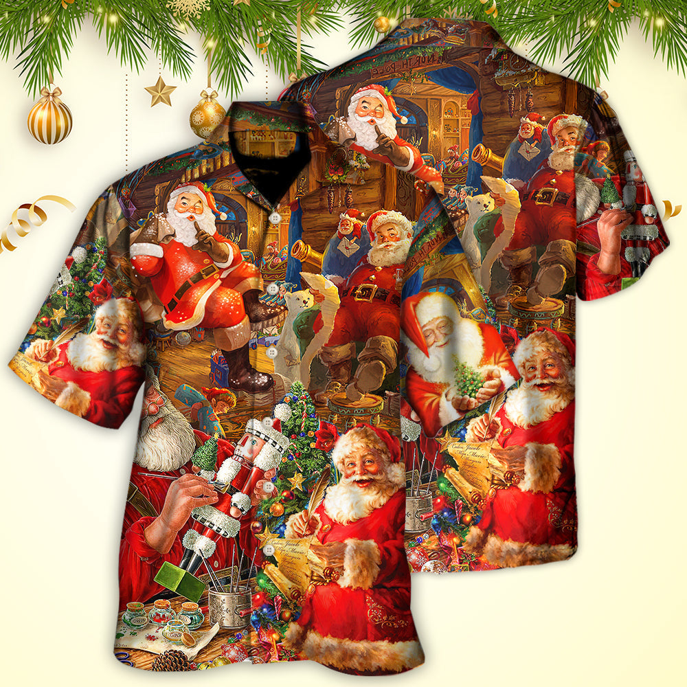 Funny Festive Christmas Gift Hawaiian Shirt Pattern View For Lightweight Everyday Style