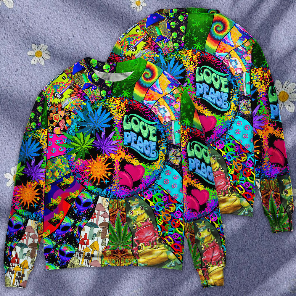 Hippie Alien Frogs Peace Sweater For Creative Spirits Travel Parties And Comfortable Casual Wear