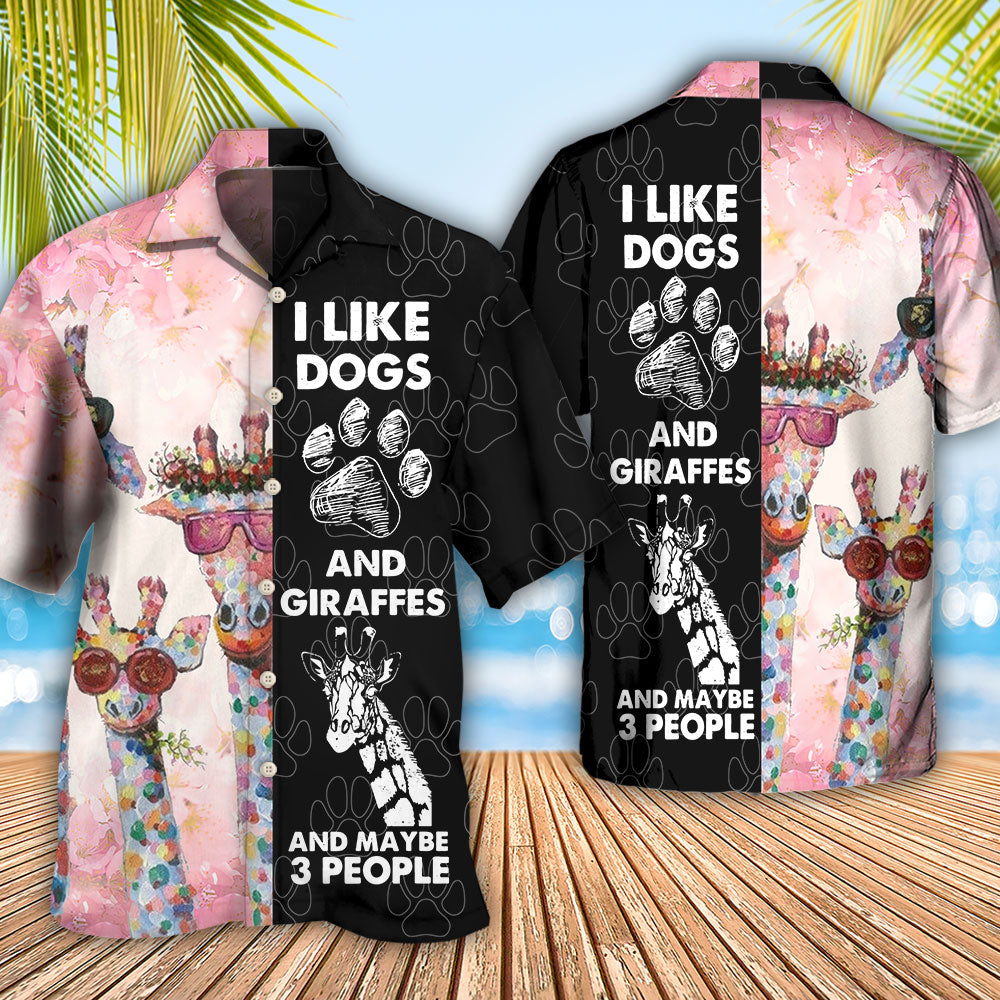 Giraffe Dog Dogs Giraffes Hawaiian Shirt Design Detail For Beach Days And Holiday Travel