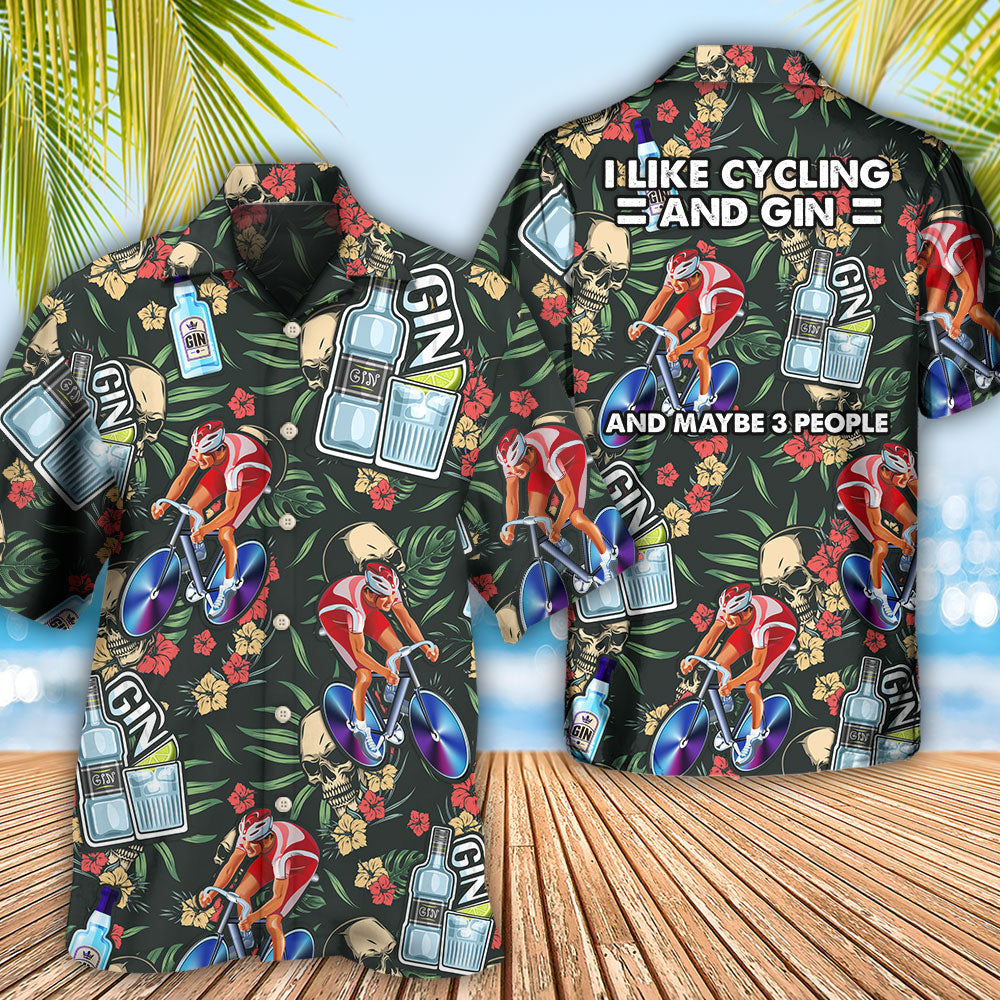 Wine Gin Cycling Hawaiian Shirt For Beach Parties And Weekend Getaways